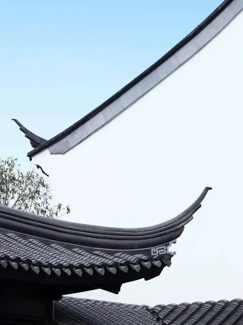 白墙青瓦,飞檐翘角,亭台阁楼,古色古香的江南庭院里,一张桌子,一把