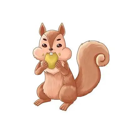 松鼠元素可爱卡通小松鼠正在吃东西
