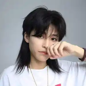 狼尾头假发鲻鱼头假发发型男隐形无痕全头套式假发男长发狼尾头假