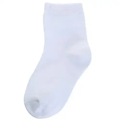 儿童袜子纯棉春秋夏季学生男童女童宝宝学校中筒短筒纯白色小白袜_双