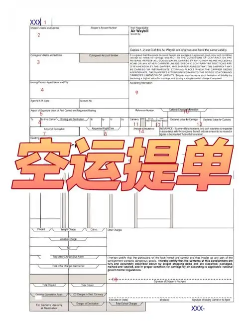国际物流必看✈空运提单及填写说明