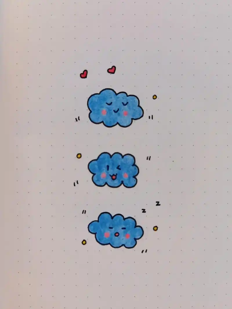 云朵简笔画.好听的歌曲,好看的云朵!#云朵 #一学就会系列  - 抖音