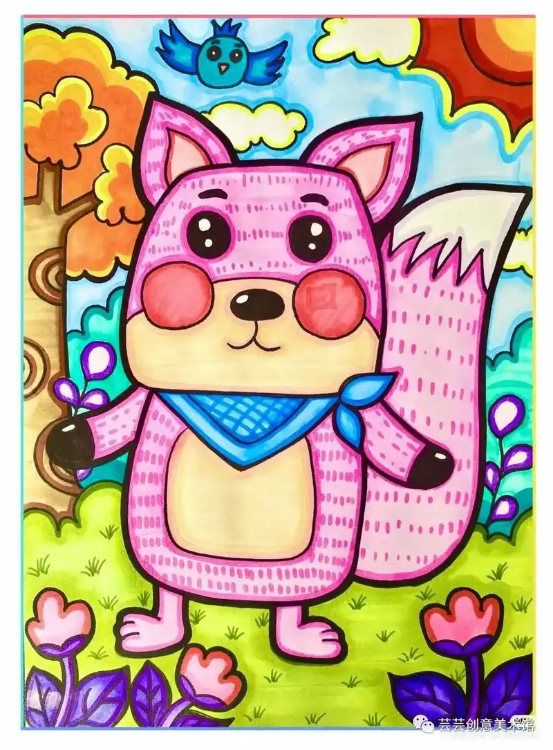 利用简单图形画画,刚入门孩子也能画得很好看