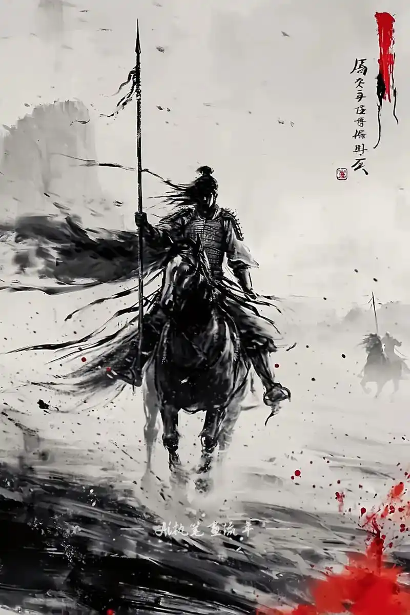 浑身是胆虎威将,七进七出闯当阳.#古风 #将军 #水墨 #武 - 抖音