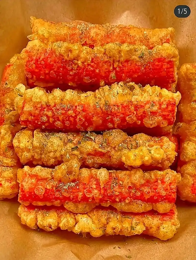 香炸蟹柳,外酥里嫩, - 抖音