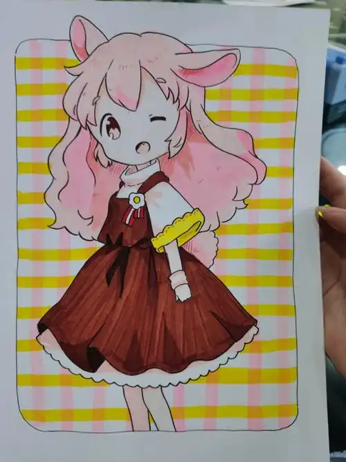 笔也能画出好看的人物～肤色是彩铅哦(*^▽^)/★*☆#q版  #动漫人物