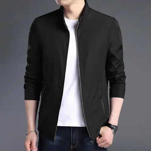 秋四季新款男士夹克衫休闲常规外套青年上衣中年爸爸装40岁莎丞