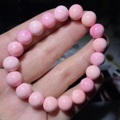 天然女王贝手串贝壳手链单圈 颜色粉嫩 水头足无坑裂多圈圆珠批发