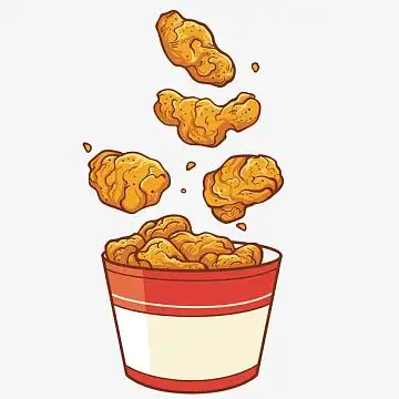 卡通美味炸鸡块矢量