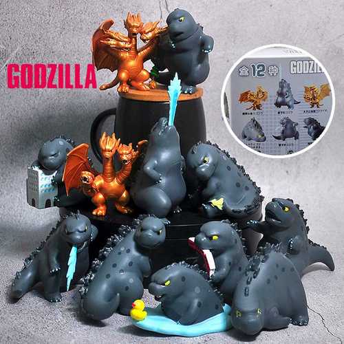 高档12款全套 q版哥斯拉 怪兽之王电影周边玩具 玩偶摆件手办模型