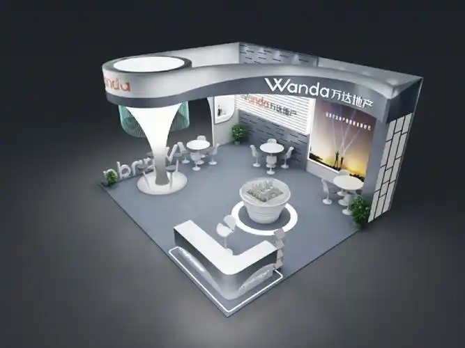 万达展位设计3d效果图