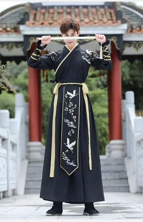 5817原创汉服男套装【鹤归】中国风帅气侠客书生公子少年日常班服