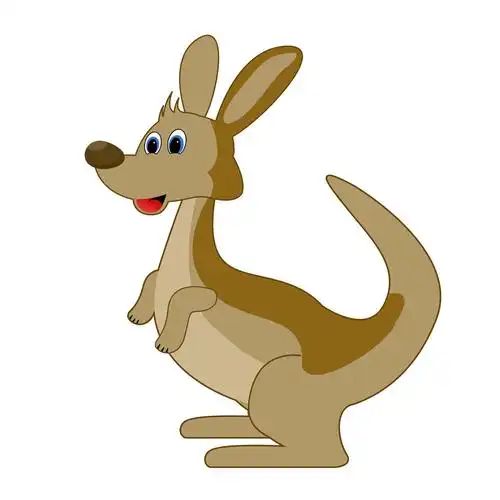 可爱的袋鼠,在白色背景上可爱的袋鼠矢量插图的