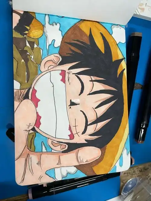 海贼王马克笔手绘动漫