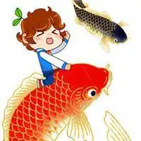 红色锦鲤头像高清红色好运气锦鲤头像图片点击鼠标右键下载