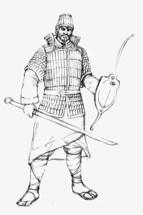 古代士兵的简笔画古代步兵简笔画画古代战士的儿童卡通简笔画教程简笔