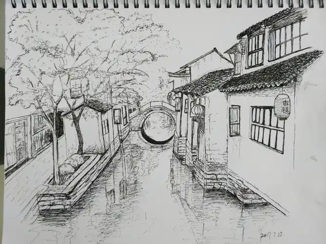 21天速写建筑练习小汇 - 简书