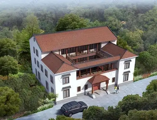 6套农村四合院小别墅设计图片现代中式四合院设计图