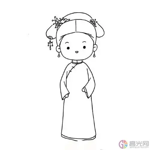 清宫女孩简笔画画法清宫美女简笔画画法教程