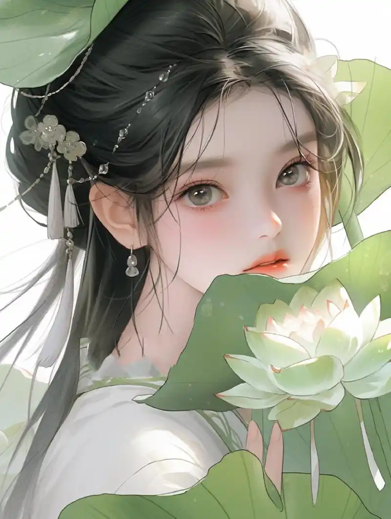 荷花篇二|汉服|荷花古风美女唯美壁纸头像 江南何采莲,莲叶何田田.