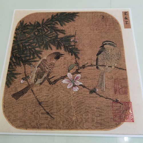 宋徽宗赵佶 花鸟图 宋代禅意客厅玄关民宿茶室复古画作品真迹复制