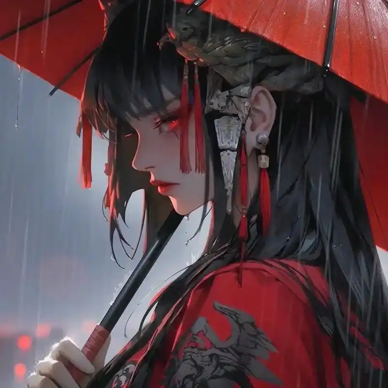 一袭红装等君归.#古风头像 #优质头像 #绝美古风 #红衣古 - 抖音