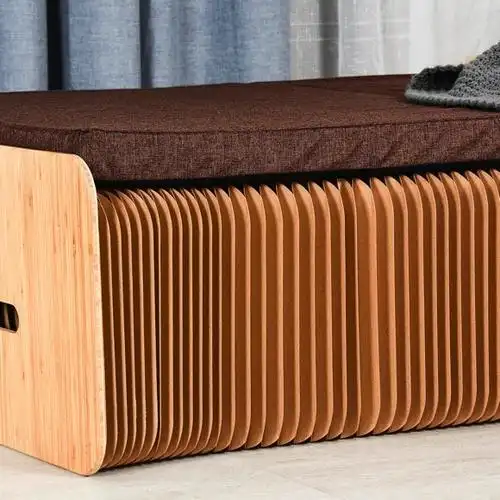 【瓦楞纸板伸缩床】一张超级节省空间的折叠伸缩床,除了前后挡板,床体