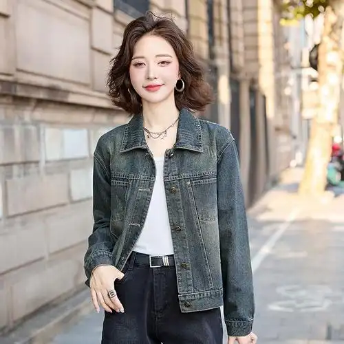 牛仔外套女短款2024春秋新款时尚洋气韩系休闲女士夹克上衣褂子潮