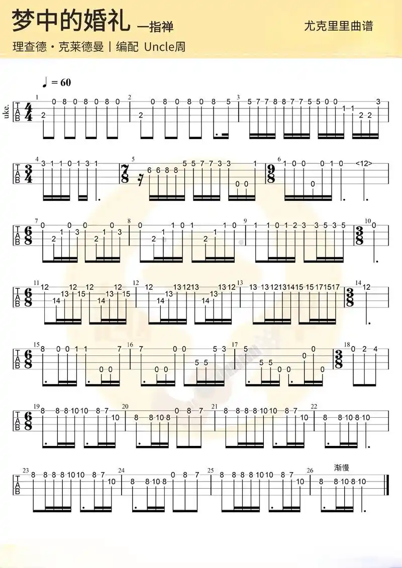 有幸亲临理查德现场.世纪著名曲目《梦中的婚礼》90#吉他谱  - 抖音