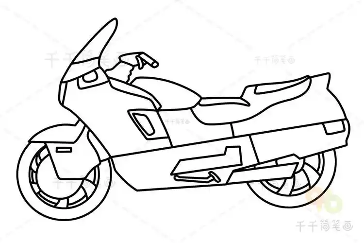 机车摩托简笔画教程_摩托车简笔画