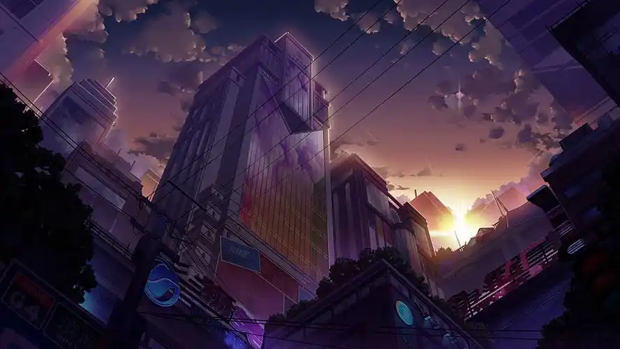 本来画了一张白天城市的二次元场景 无聊又调整了几个气氛 附渣过程