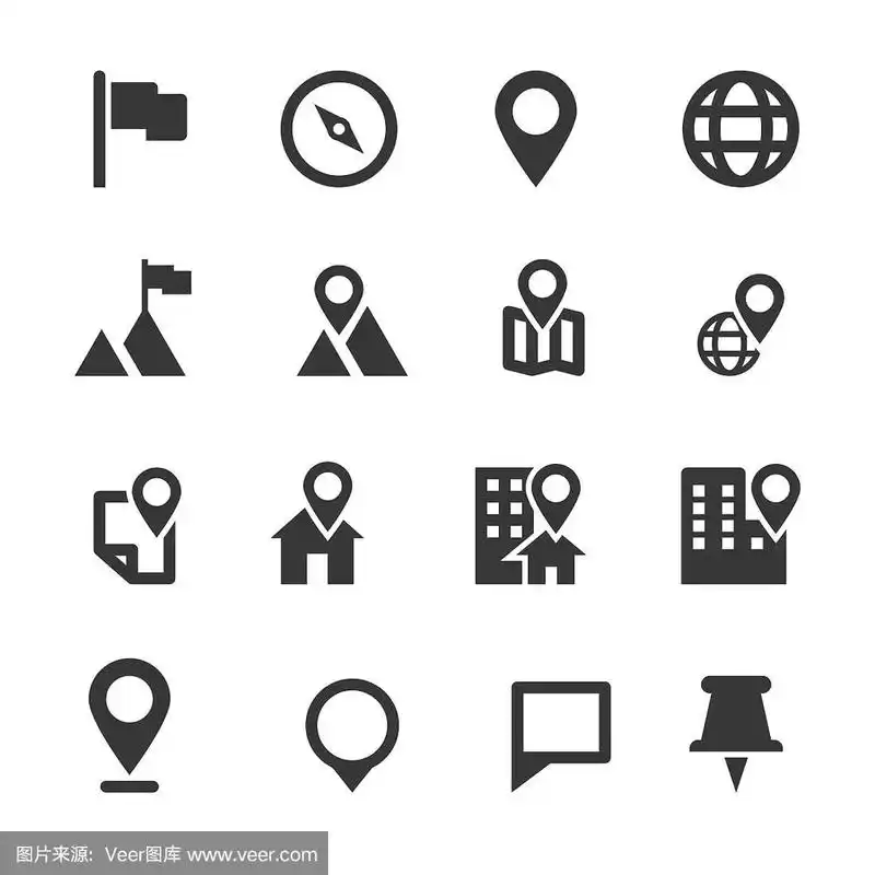 地图标记图标位置矢量