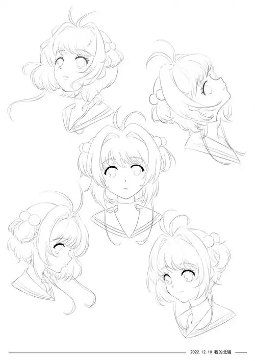 多角度头部练习线稿