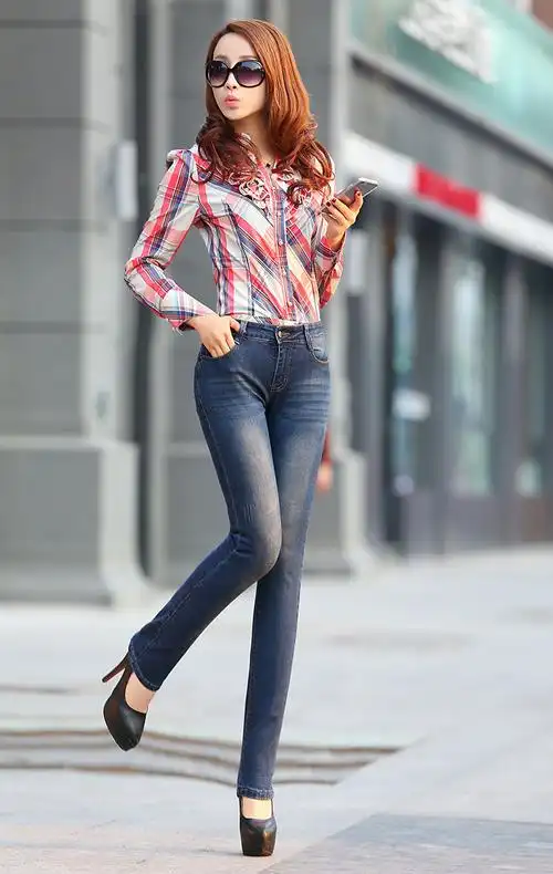 好裤子 好造型2015春款金维斯牛仔裤长裤批发休闲小脚直筒微喇牛仔