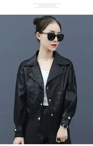 春秋冬季2020新款黑色皮衣短款外套棒球服复古港味夹克女装机车服