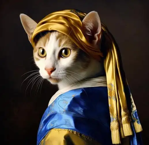 猫咪版《戴珍珠耳环的少女》,另一种奇妙视角