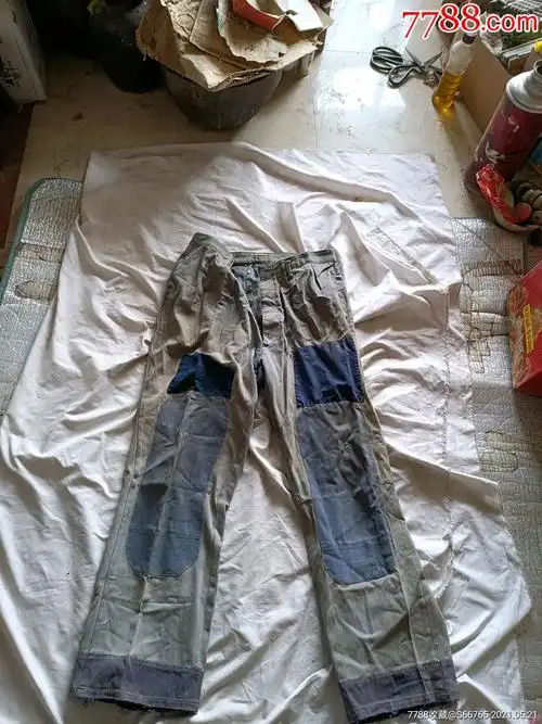 怀旧老手工补丁棉布裤
