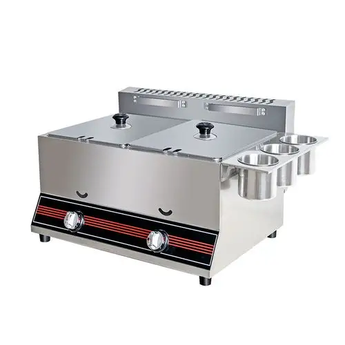 壹迪燃气油炸锅商用双缸煤气液化气炸炉炸鸡排薯条串串关东煮机器