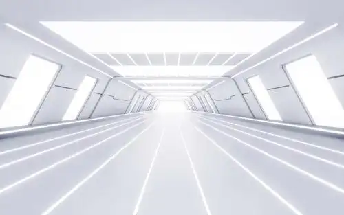 白色科技感隧道3d渲染