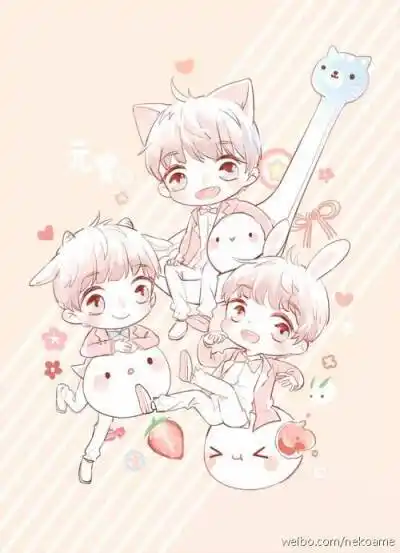 tfboys 王俊凯 王源 易烊千玺 动画版 q版