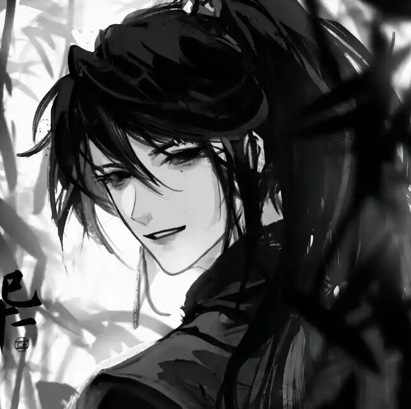 古风感满满363436373039黑白动漫男头 676767