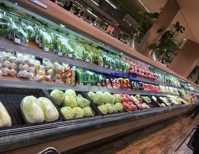 龙岩生鲜超市风幕柜,火腿肠包装肉类食品保鲜展示柜