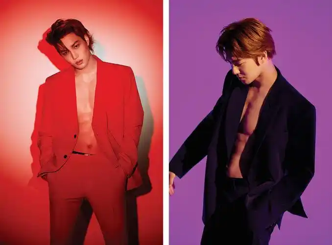 真空露肉的造型其实西装在韩国爱豆中的出现率十分高不仅exo线条简单