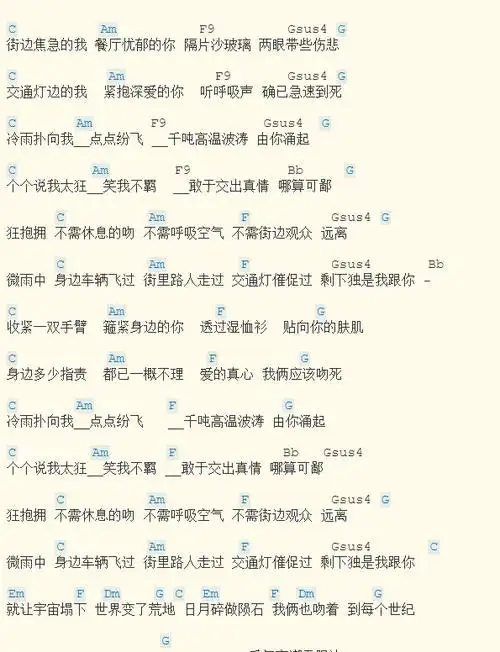 林子祥《敢爱敢做》吉他谱_c调和弦弹唱谱|酷玩吉他|扒谱制谱,高品质