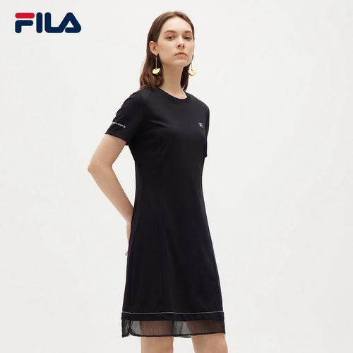 fila斐乐官方女子连衣裙2021秋季新款时尚休闲运动运动连衣裙