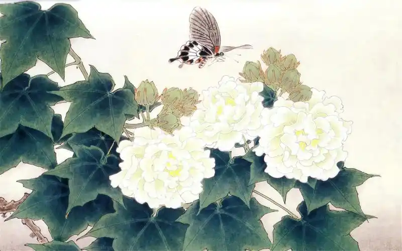 古典唯美意境中国风花草植物水墨画桌面壁纸下载