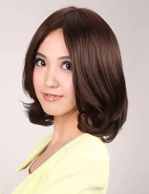 中分刘海蓬松甜美可爱中长卷发