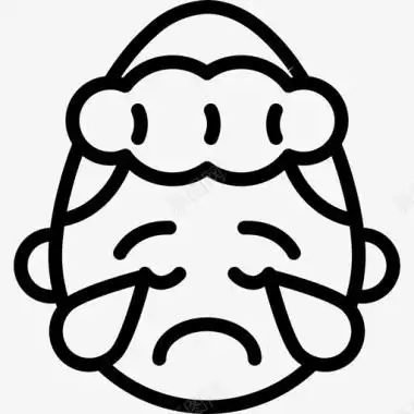 哭泣的女孩表情脸悲伤图标