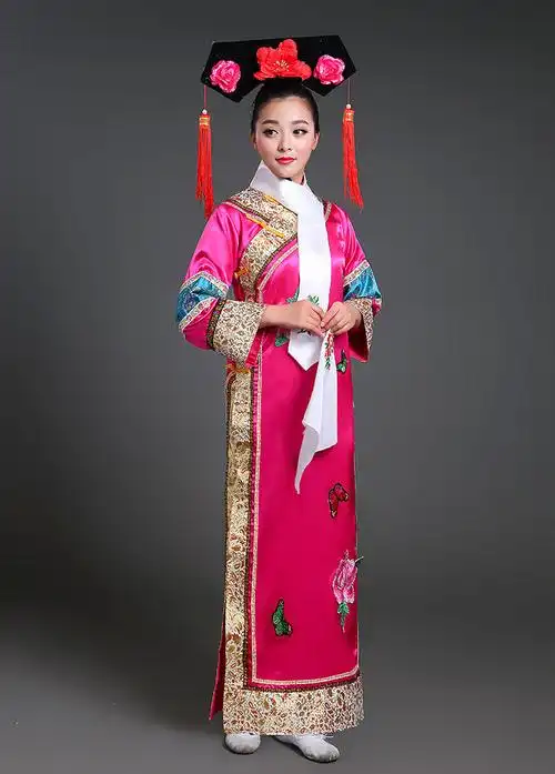 红色s清朝古装清朝古装格格装旗服小燕子还珠格格女福晋皇后服装甄