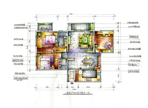 家居手绘表现平面布置图_手绘表现_室内设计联盟 - powered by discuz